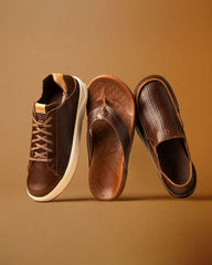 Men's OluKai Moloā Lauhala Slip-On Shoes - Toffee