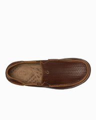 Men's OluKai Moloā Lauhala Slip-On Shoes - Toffee