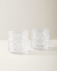 Viski Crystal Tiki Tumblers - Set of 2 - Clear
