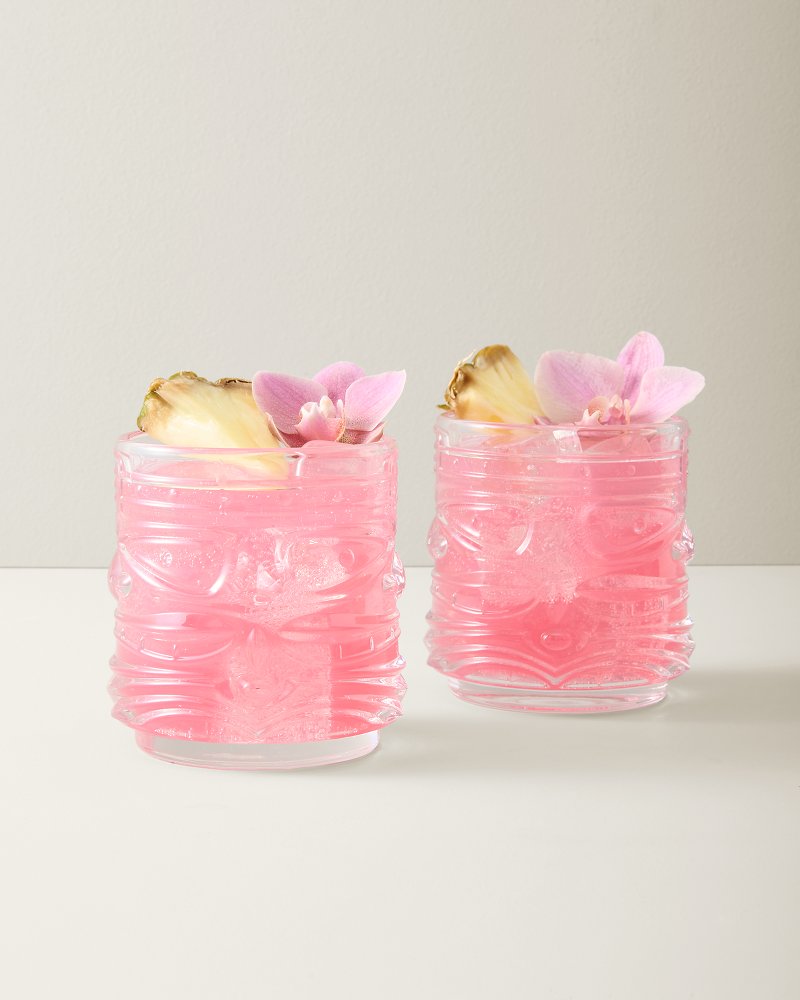 Viski Crystal Tiki Tumblers - Set of 2 - Clear