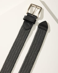 Two-Tone Stretch Webbed Belt - Black