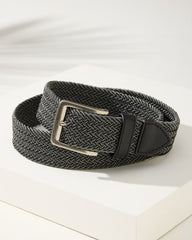 Two-Tone Stretch Webbed Belt - Black