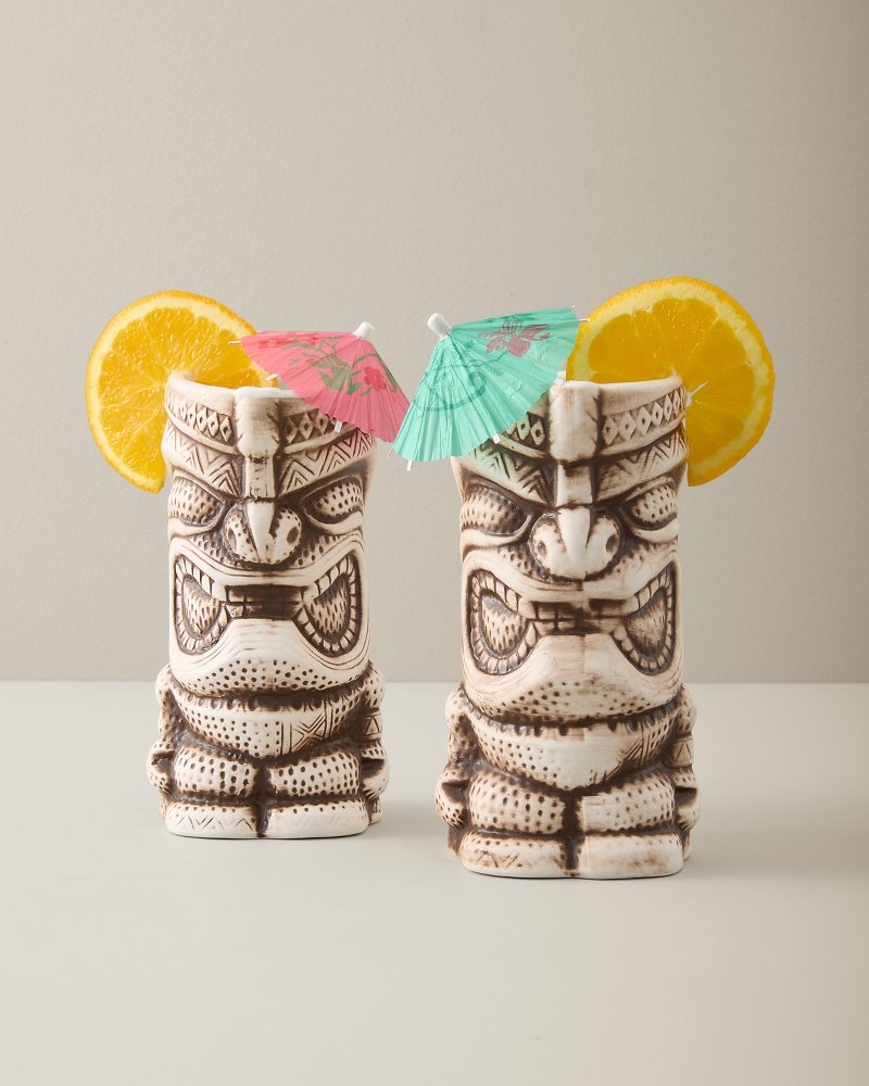 High Tide Tiki Mugs — Set of 2 - White