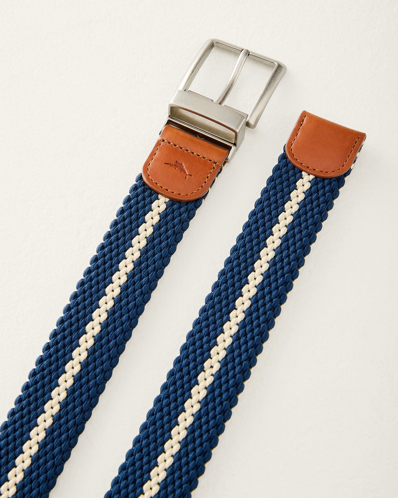 Reversible Stretch Webbed Belt - Navy/Tan