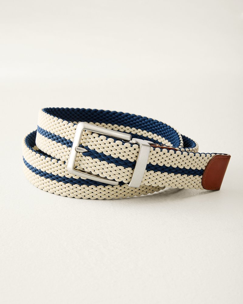 Reversible Stretch Webbed Belt - Navy/Tan