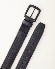 Big &amp; Tall Cushion-Back Perforated Belt - Black
