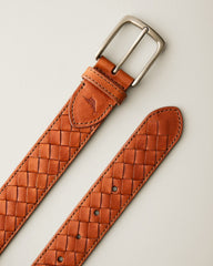 Big &amp; Tall Braided Inlay Lace Leather Belt - Tan