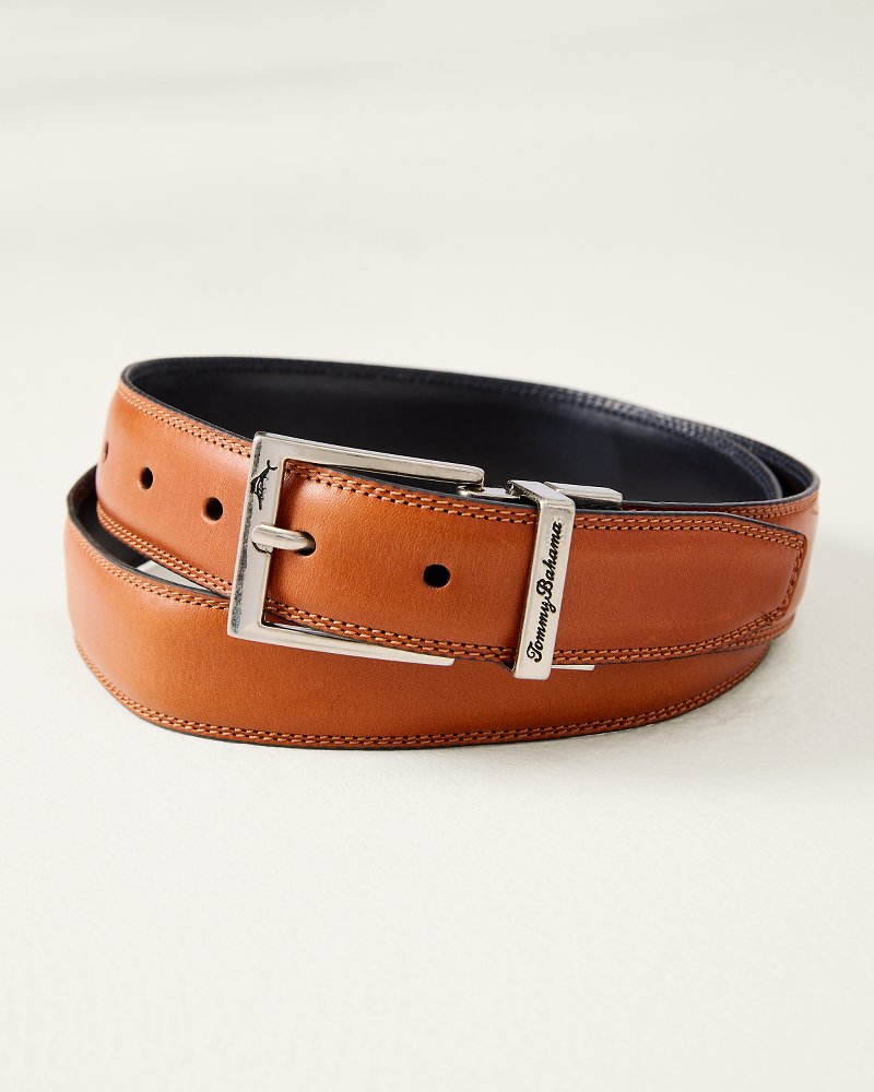 Big &amp; Tall Reversible Leather Belt - Navy/Tan