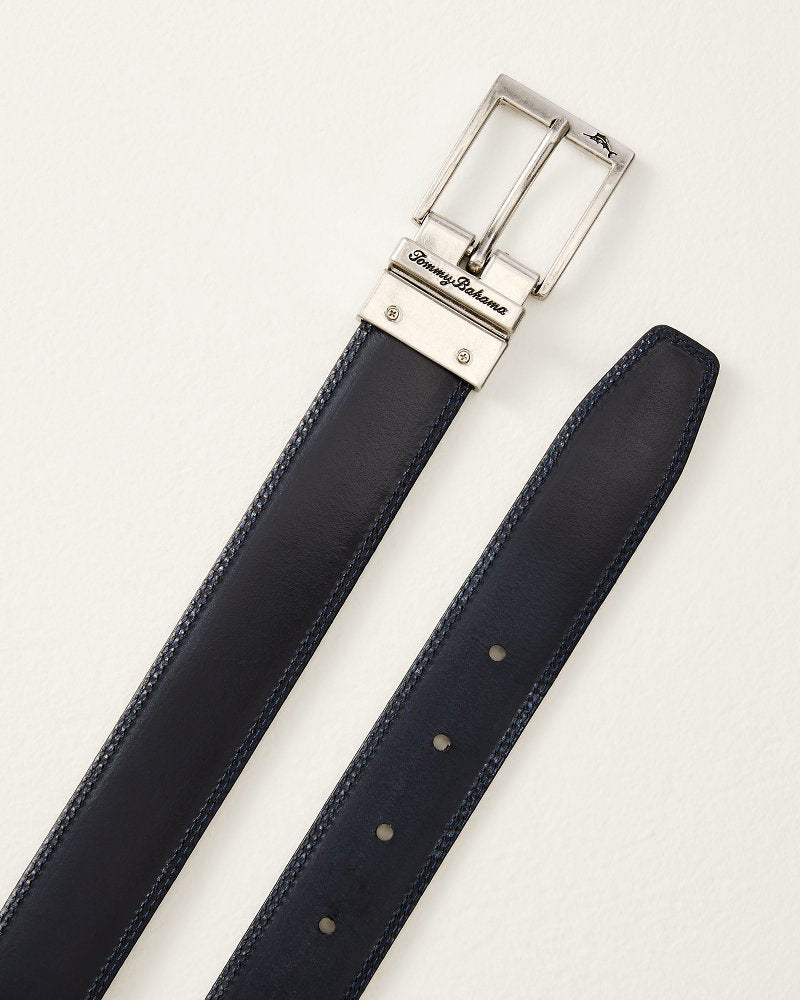Big &amp; Tall Reversible Leather Belt - Navy/Tan