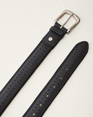 Big &amp; Tall Leather Perforated Belt - Black