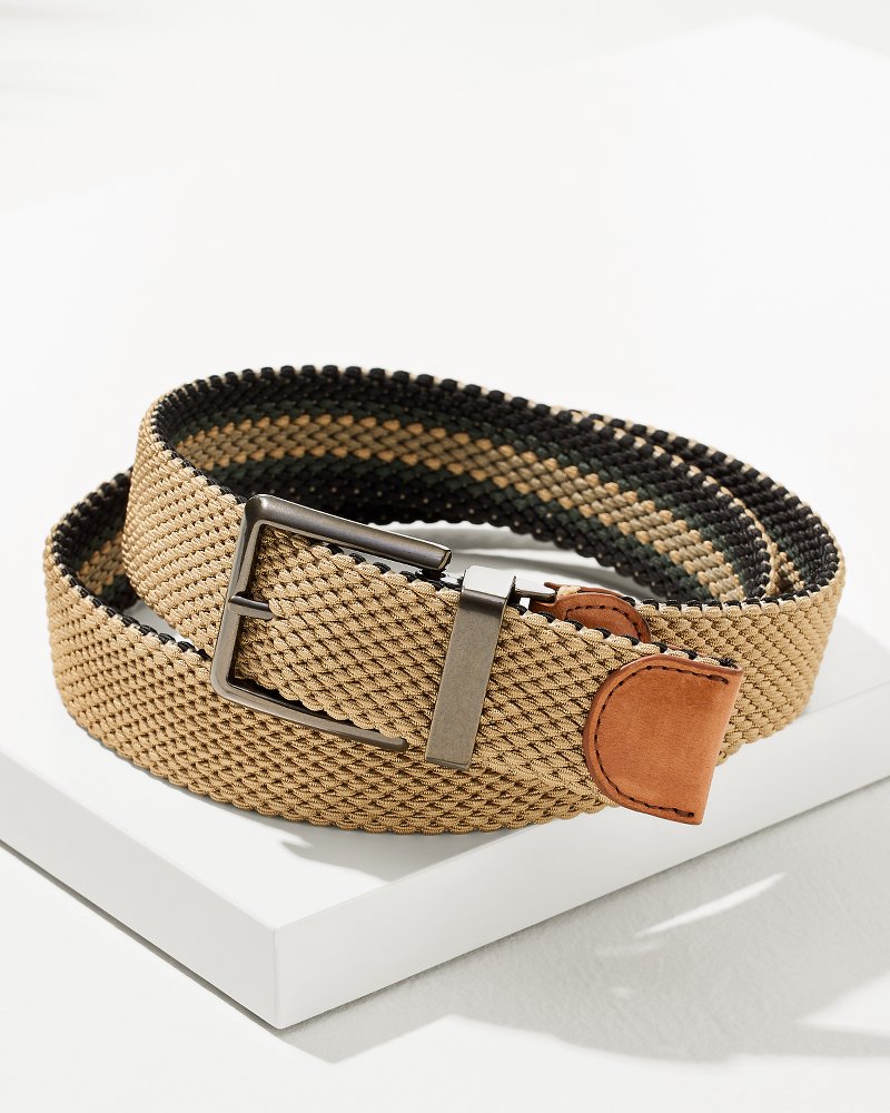 Big &amp; Tall Reversible Stretch Cord Belt - Khaki