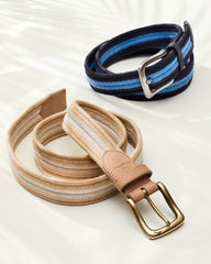 Big &amp; Tall Two-Tone Herringbone Stretch Belt - Tan/Khaki