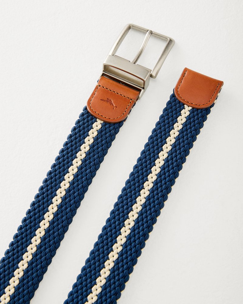 Big &amp; Tall Reversible Stretch Webbed Belt - Navy/Tan