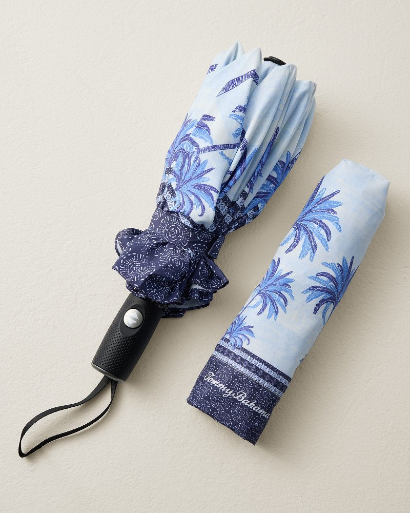 Palm Print Folding Golf Umbrella - Multicolor