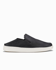 Women's OluKai Pehuea Leather Slip-On Shoes - Onyx