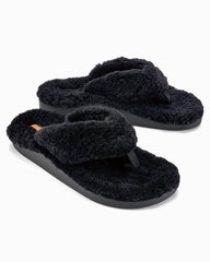 Women's OluKai Kīpe'a Heu Slippers - Black/Black
