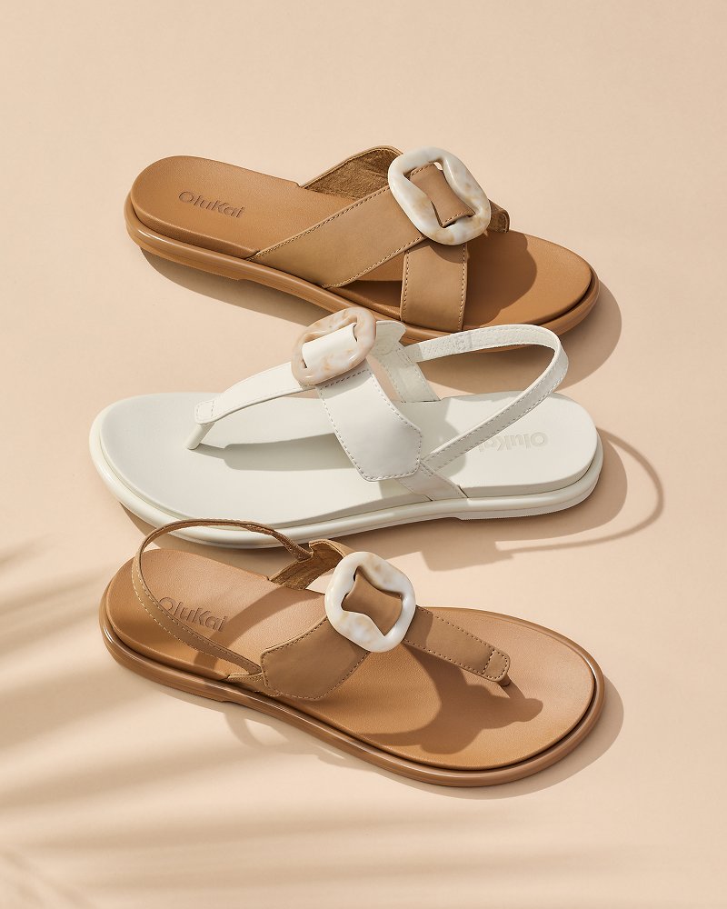 Women's OluKai La'I T-Bar Sandals - Tan