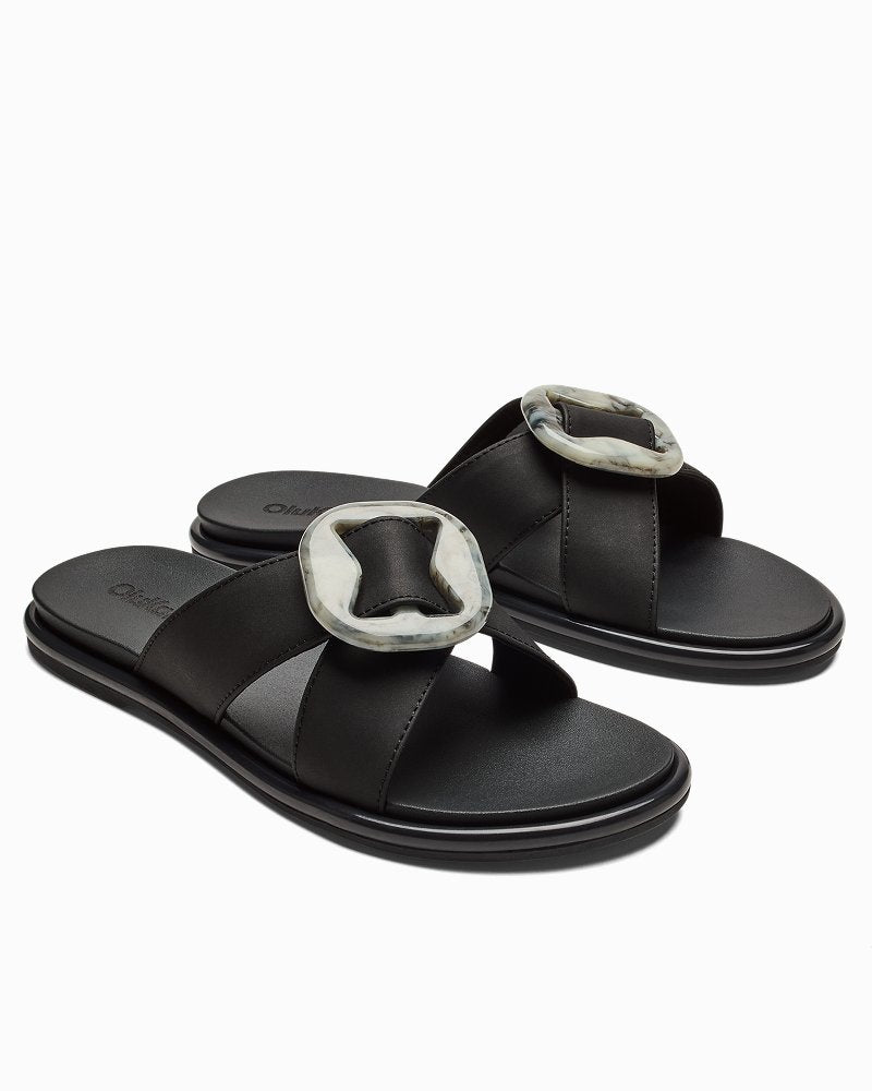 Women's OluKai La'I Slide Sandals - Lava Rock