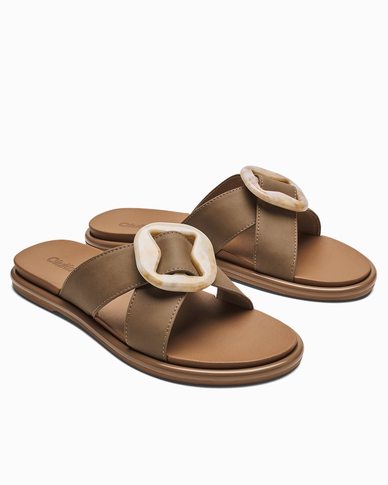 Women's OluKai La'I Slide Sandals - Tan