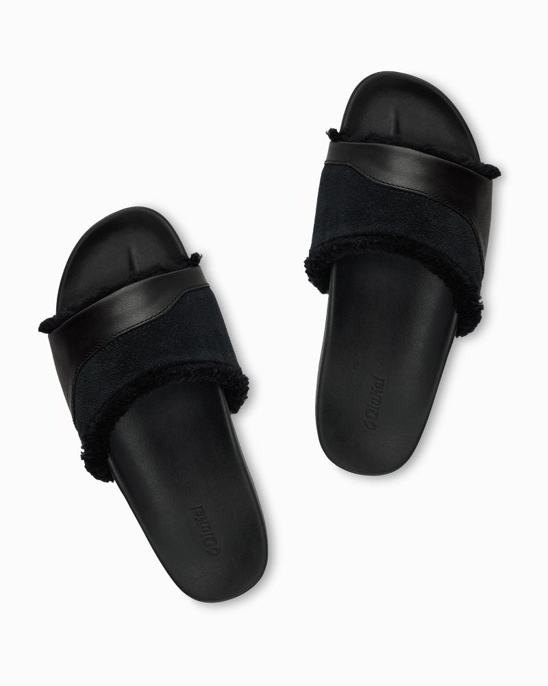 Women's OluKai Ho'ala Slide Slippers - Black