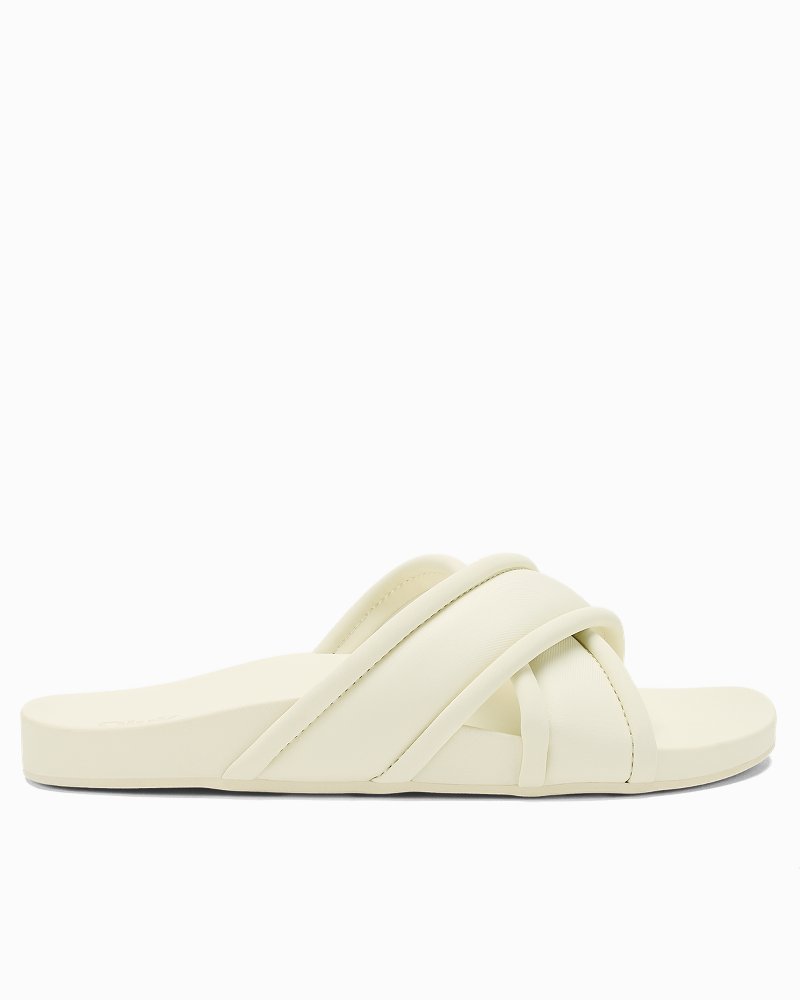 Women's OluKai Ani Slide Sandals - White Sand