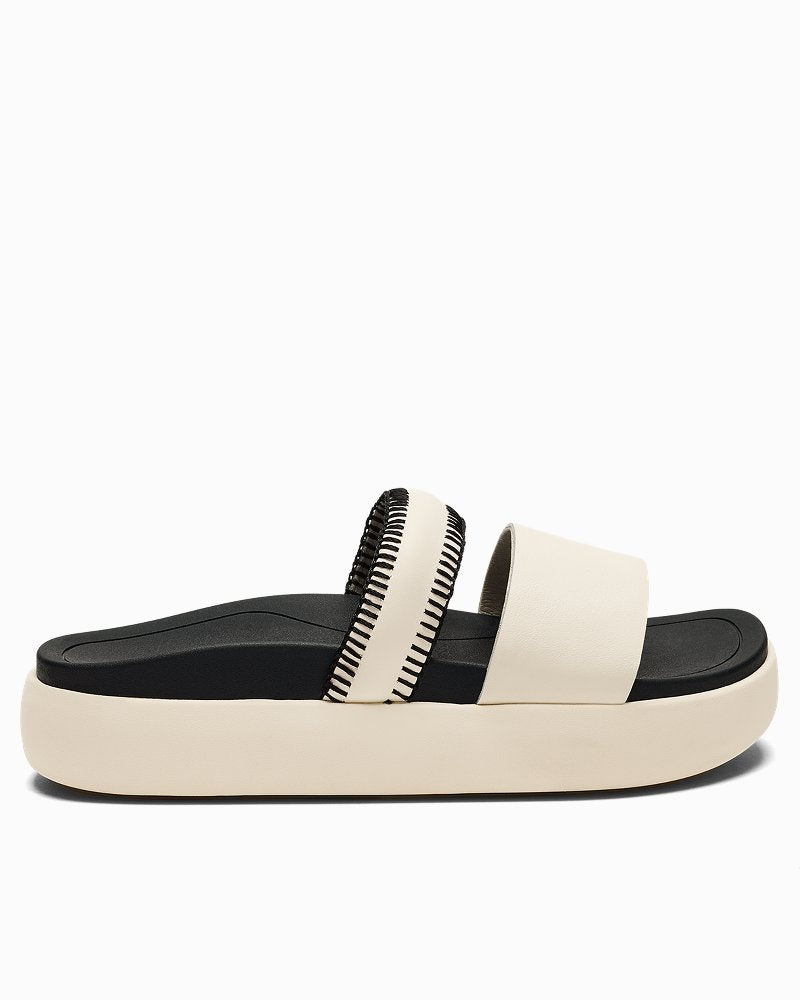Women's OluKai Pae Slide Sandals - White Sand