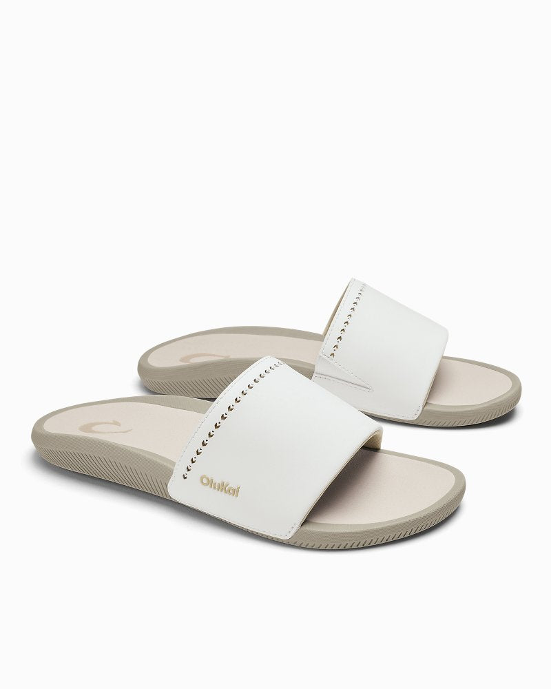 Women's OluKai Ulele Slides - Bright White
