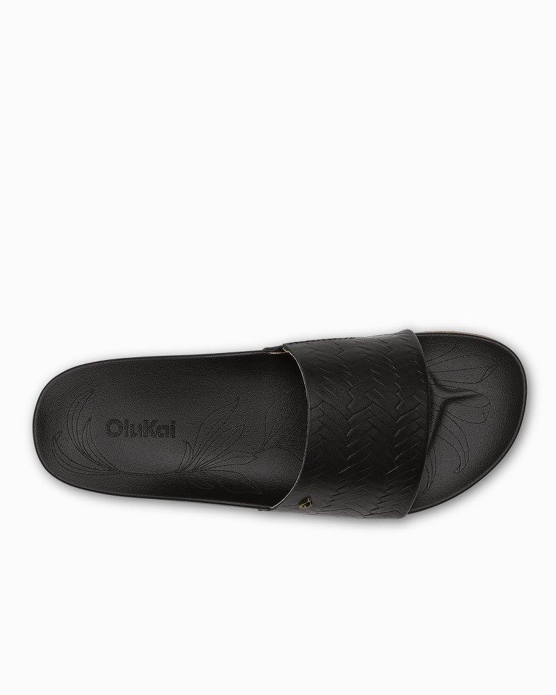 Women's OluKai Kīpe'a Pono Slides - Black