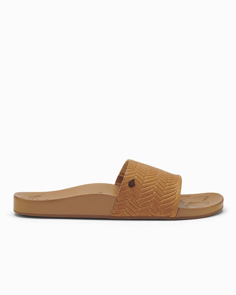 Women's OluKai Kīpe'a Pono Slides - Sahara/Weave