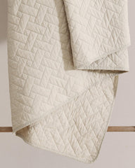 Raffia Solid 3-Piece King Quilt Set - Beige