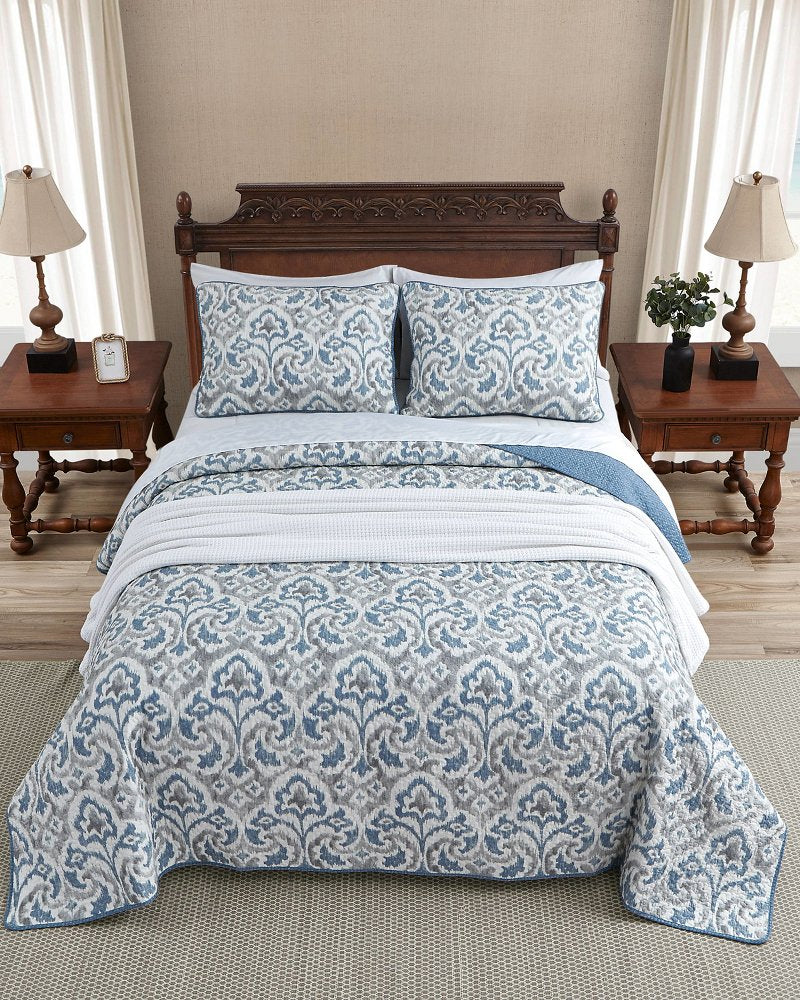 Cape Verde 3-Piece Full/Queen Quilt Set - Grey