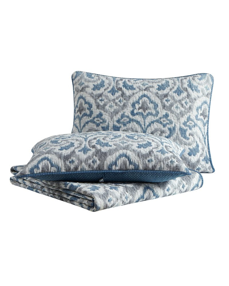 Cape Verde 3-Piece Full/Queen Quilt Set - Grey