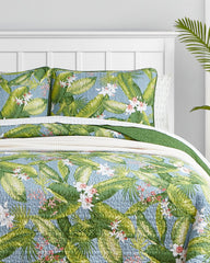 Aregada Dock 3-Piece Full/Queen Quilt Set - Blue