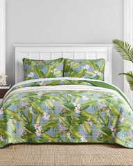 Aregada Dock 3-Piece Full/Queen Quilt Set - Blue