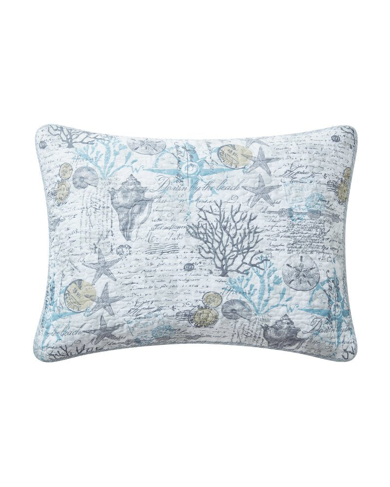 Beach Bliss Reversible 2-Piece Twin Quilt Set - Grey