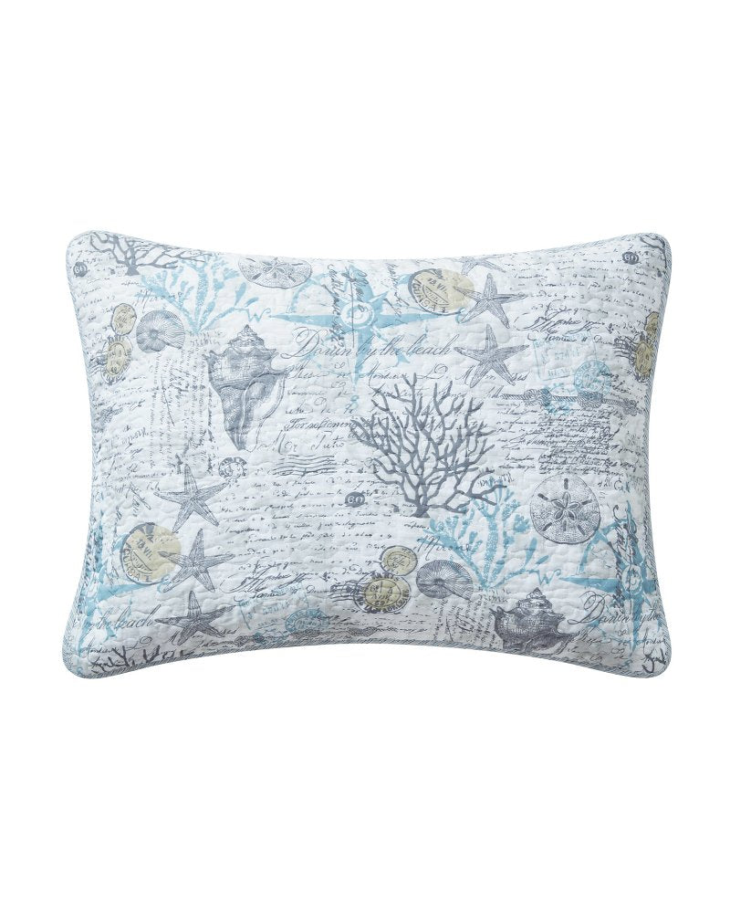 Beach Bliss Reversible 3-Piece King Quilt Set - Grey