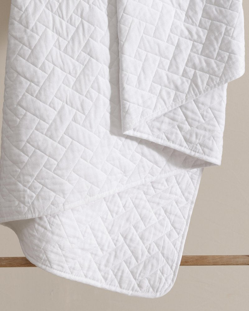 Raffia Solid 2-Piece Twin Quilt Set - White