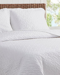 Raffia Solid 2-Piece Twin Quilt Set - White