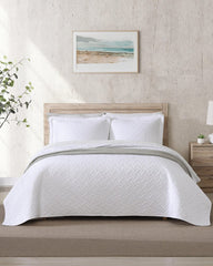 Raffia Solid 2-Piece Twin Quilt Set - White