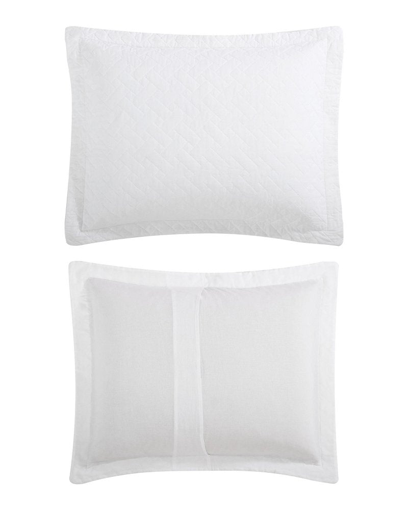 Raffia Solid 3-Piece King Quilt Set - White
