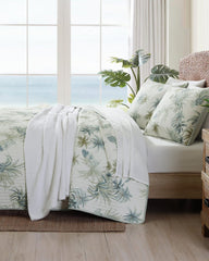 Serenity Palms Reversible Twin Quilt - Blue