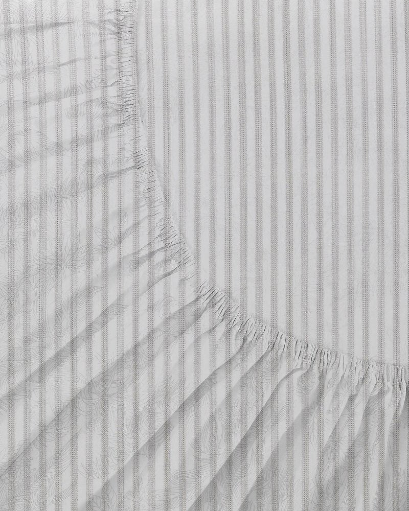 Paloma Stripe 4-Piece Queen Sheet Set - Grey