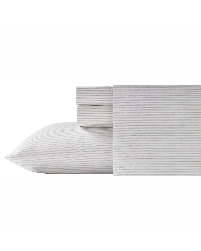 Paloma Stripe 4-Piece Queen Sheet Set - Grey