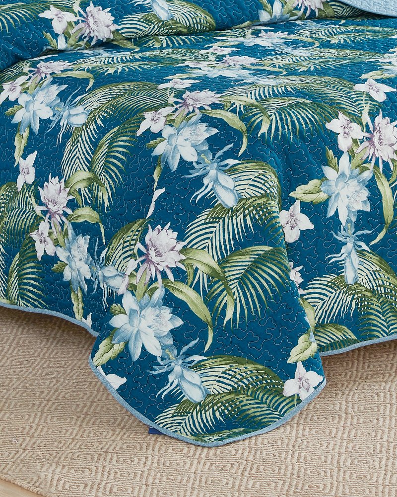 Southern Breeze Reversible 3-Piece Full/Queen Quilt Set - Blue