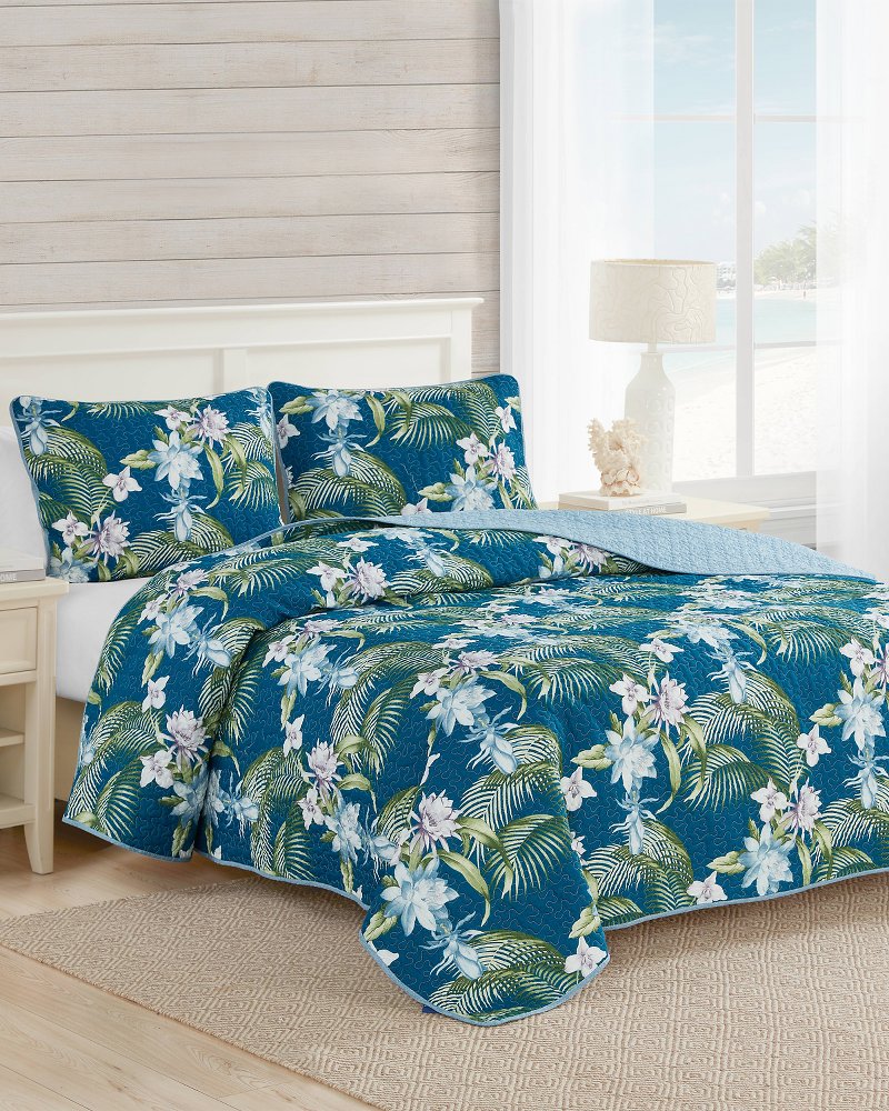 Southern Breeze Reversible 3-Piece King Quilt Set - Blue