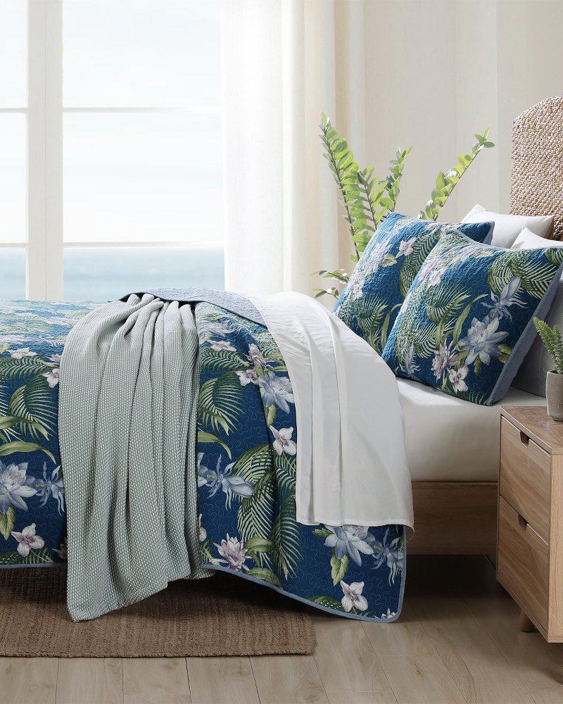 Southern Breeze Reversible 3-Piece King Quilt Set - Blue