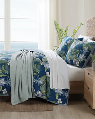 Southern Breeze Reversible 3-Piece King Quilt Set - Blue