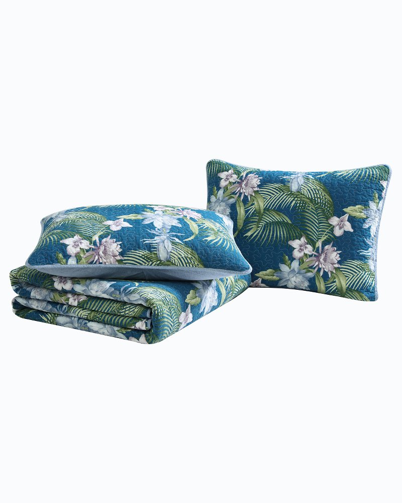 Southern Breeze Reversible 3-Piece King Quilt Set - Blue