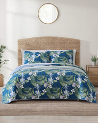 Southern Breeze Reversible 3-Piece King Quilt Set - Blue
