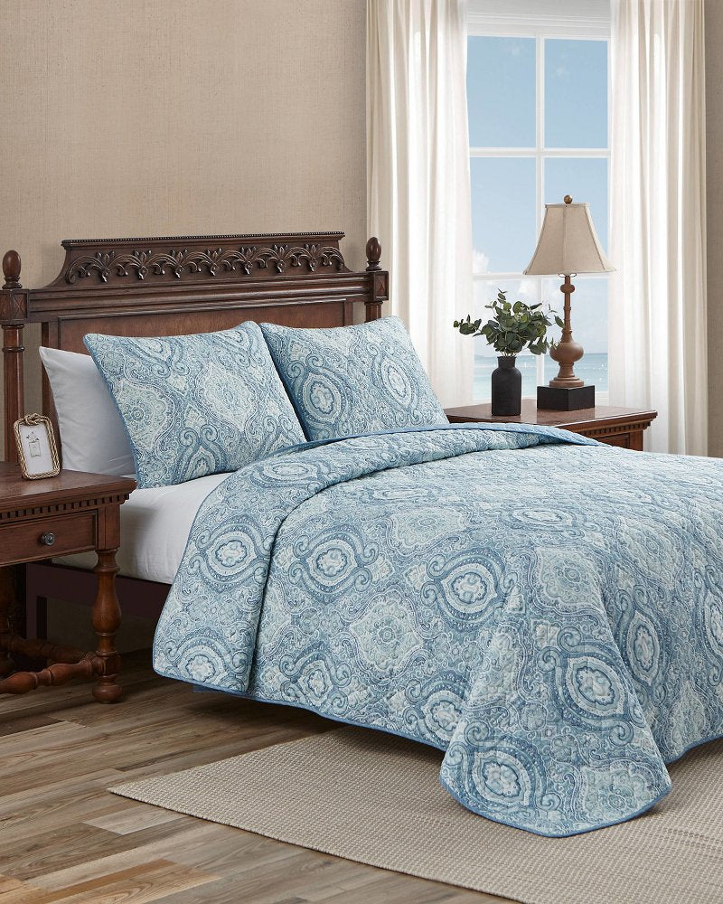 Turtle Cove 2-Piece Twin Quilt Set - Caribbean Sea
